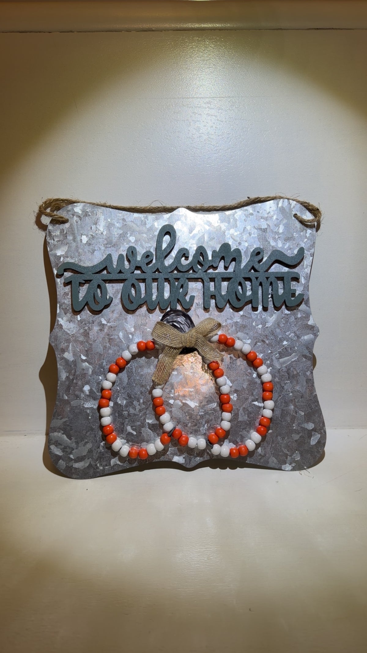 Galvanized Metal Fall Pumpkin Handmade Sign