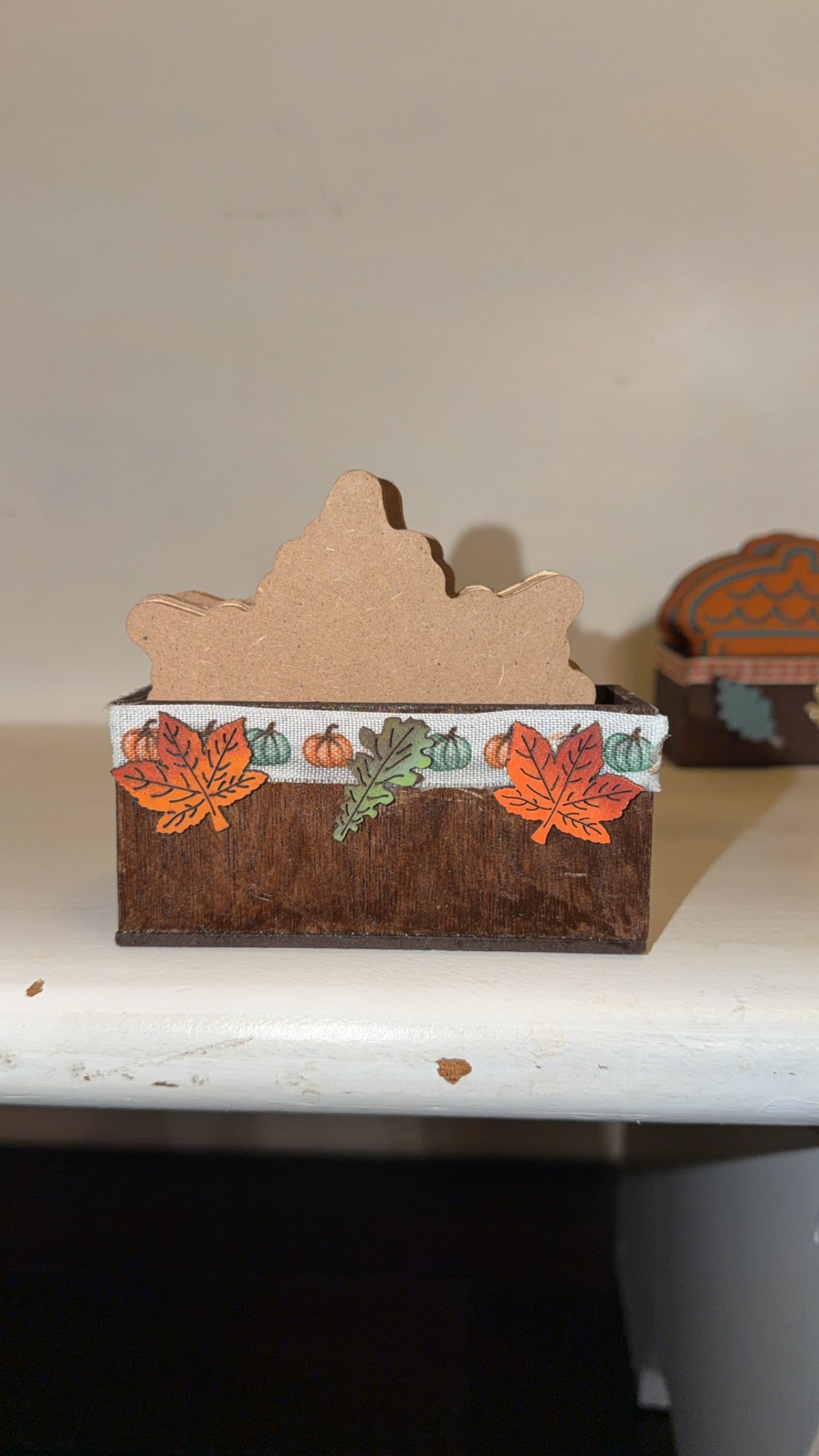 Custom Made Fall Orange Leaf Coaster Set (4)