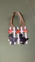 Handmade Hanging Duck on a Fence Decor