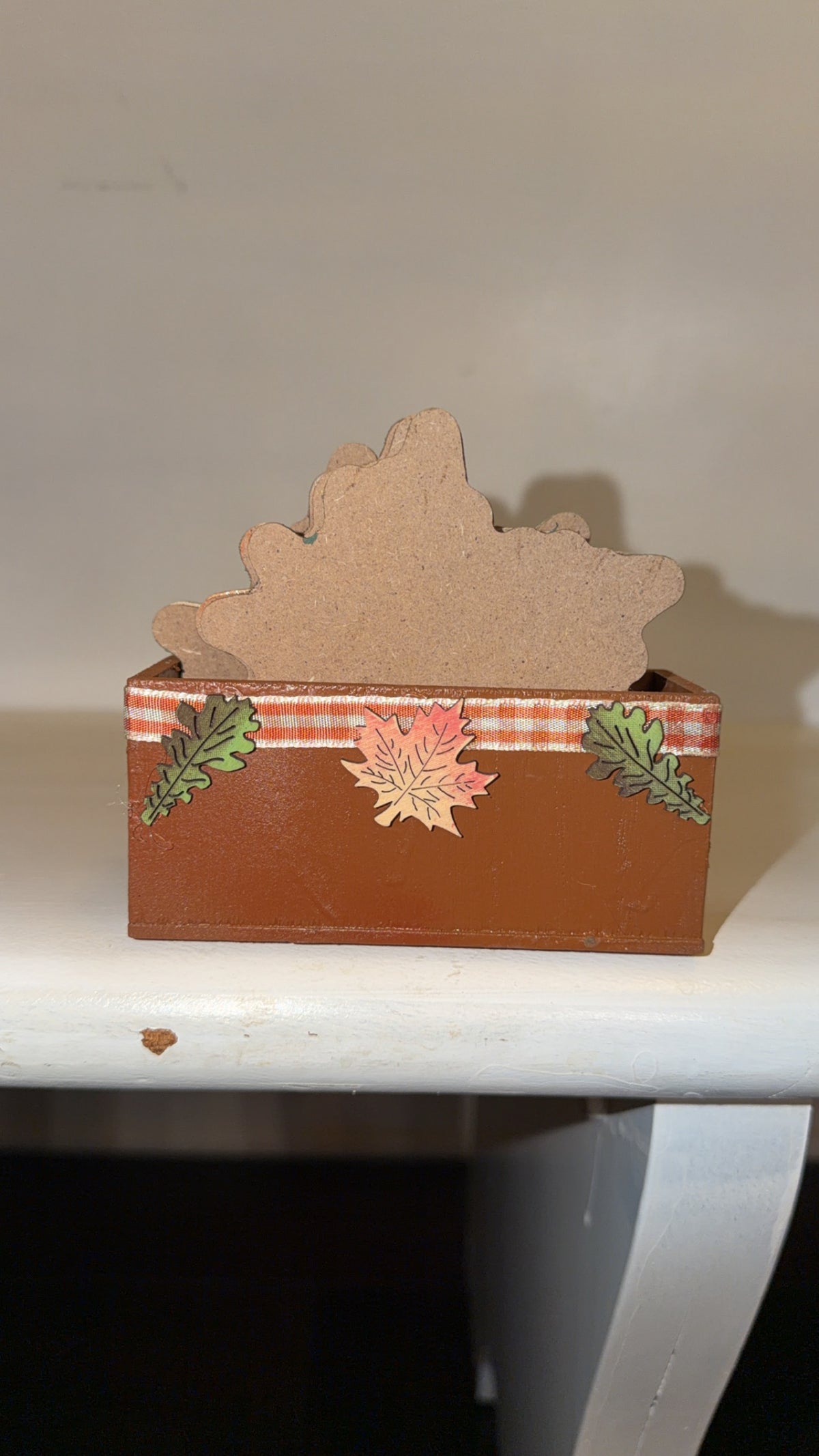 Custom Made Fall Green Leaf Coaster Set