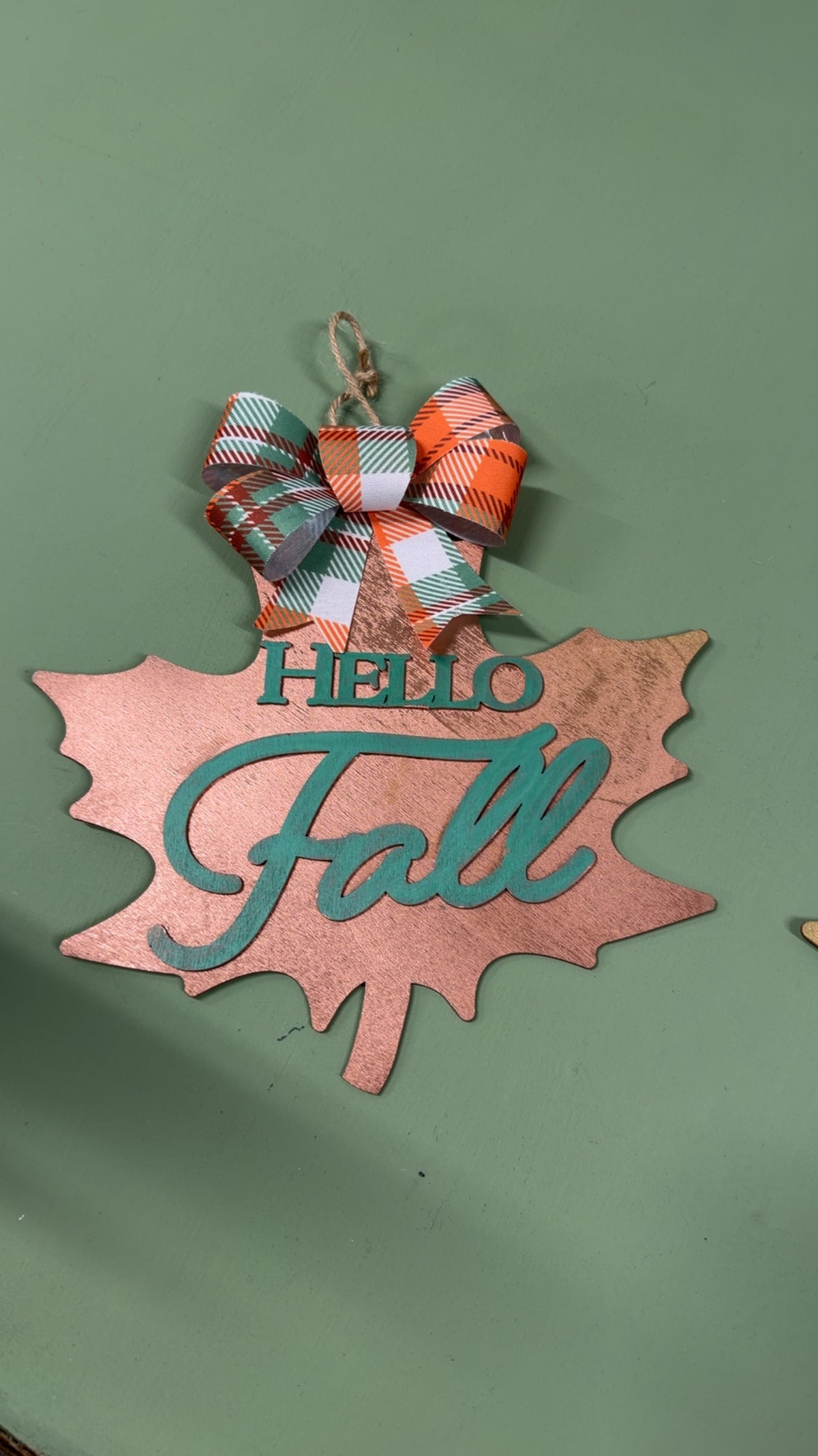 Copper Hello Fall Sign