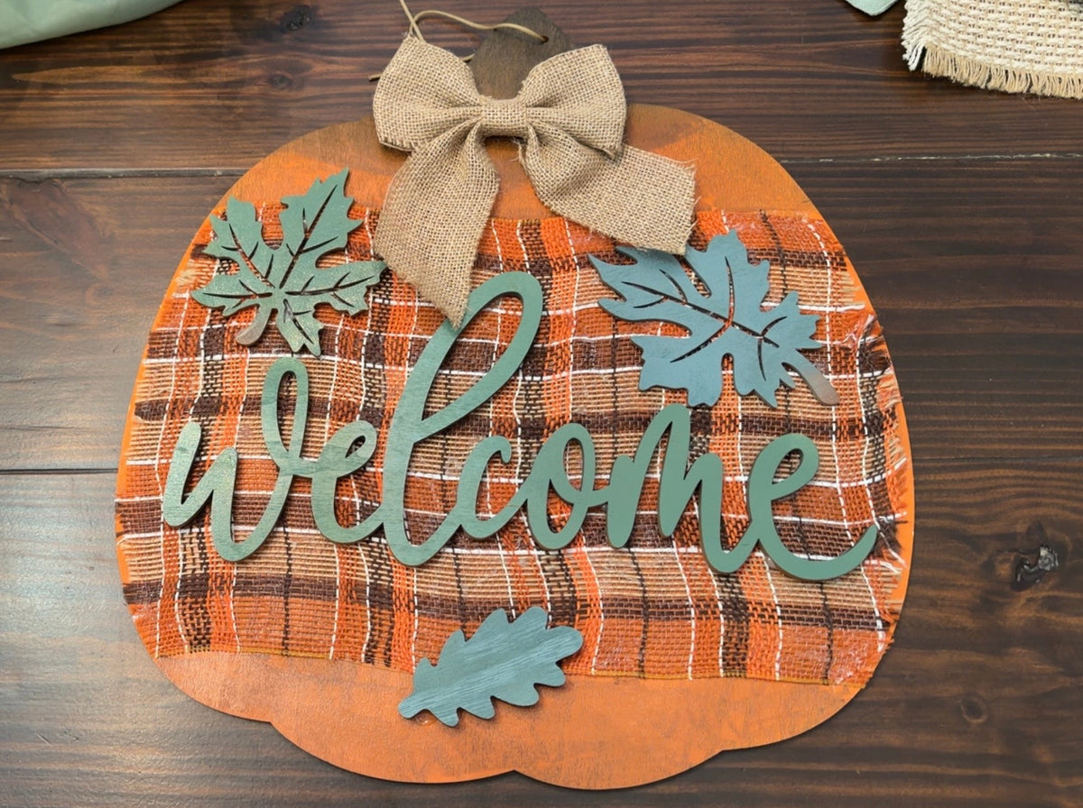 Custom Made Pumpkin Door Sign