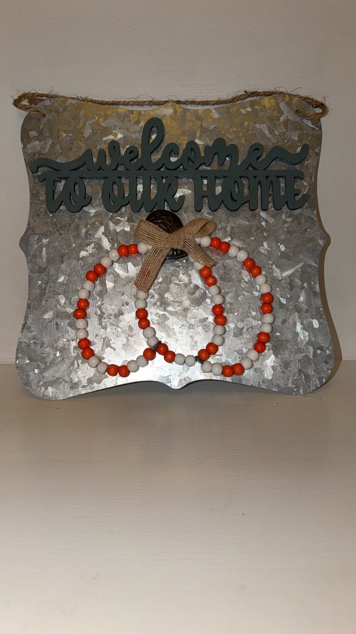 Galvanized Metal Fall Pumpkin Handmade Sign