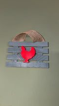 Rooster on a Fence Decor