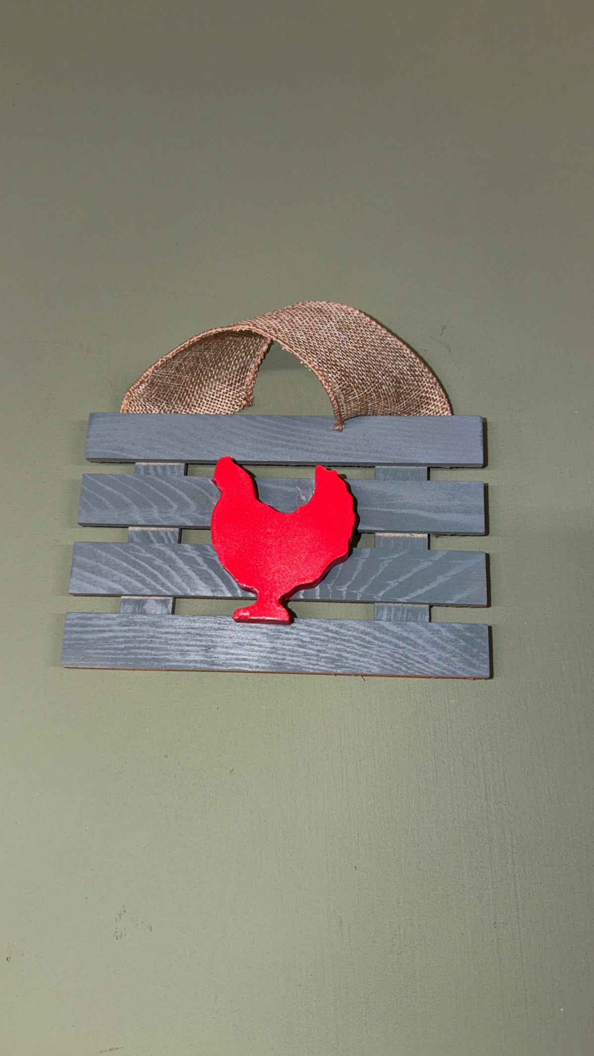 Rooster on a Fence Decor
