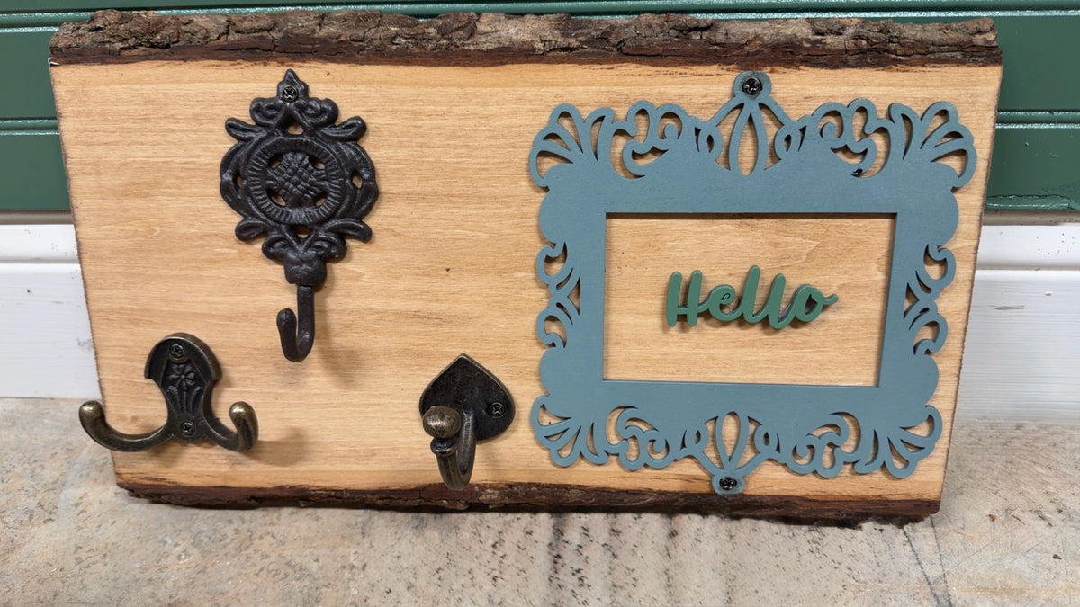 Custom Made Hello Key Holder Plaque