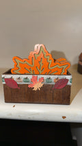 Custom Made Fall Orange Leaf Coaster Set (4)