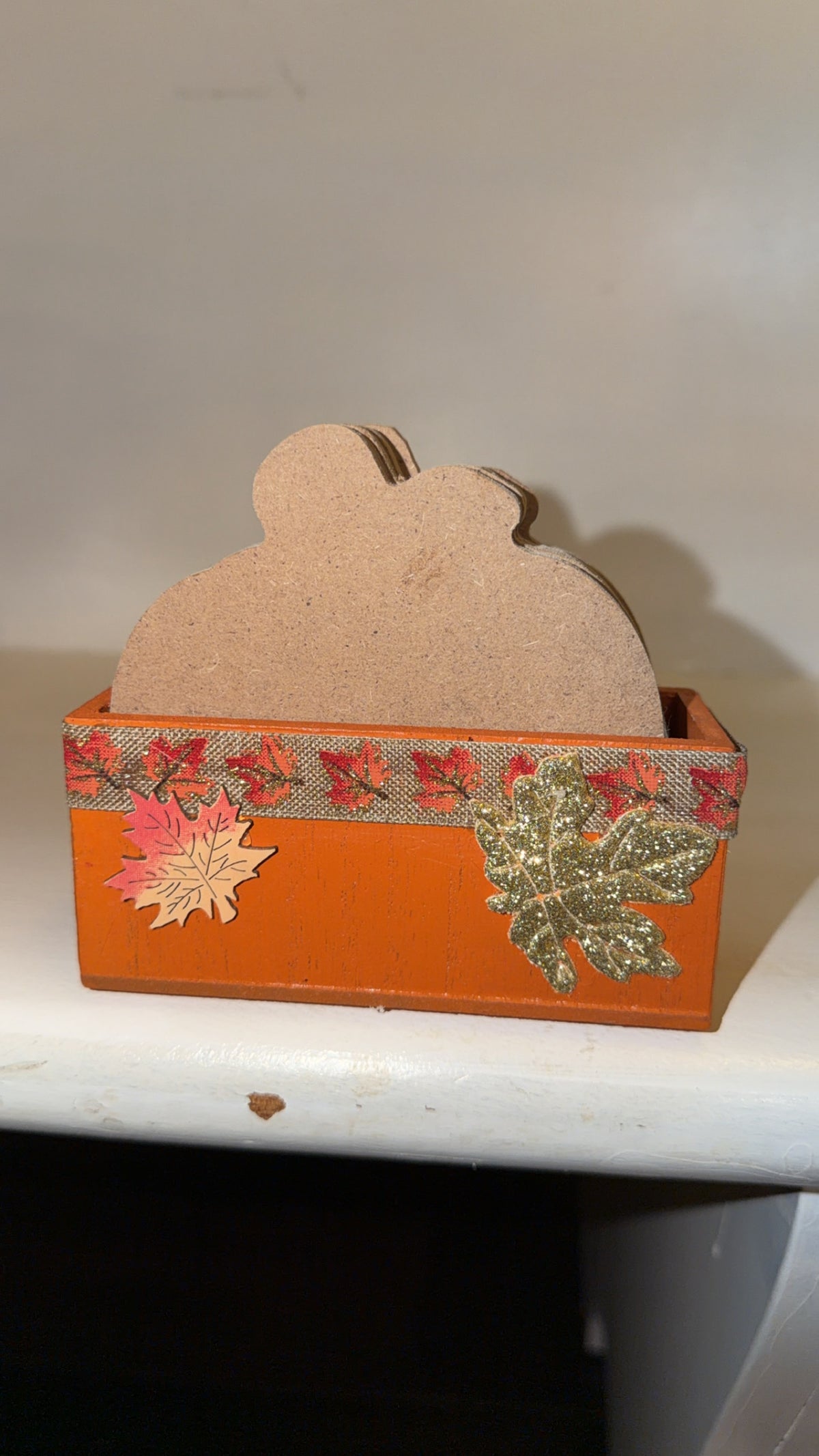 Custom Made Cream Pumpkin Coaster Set (4)