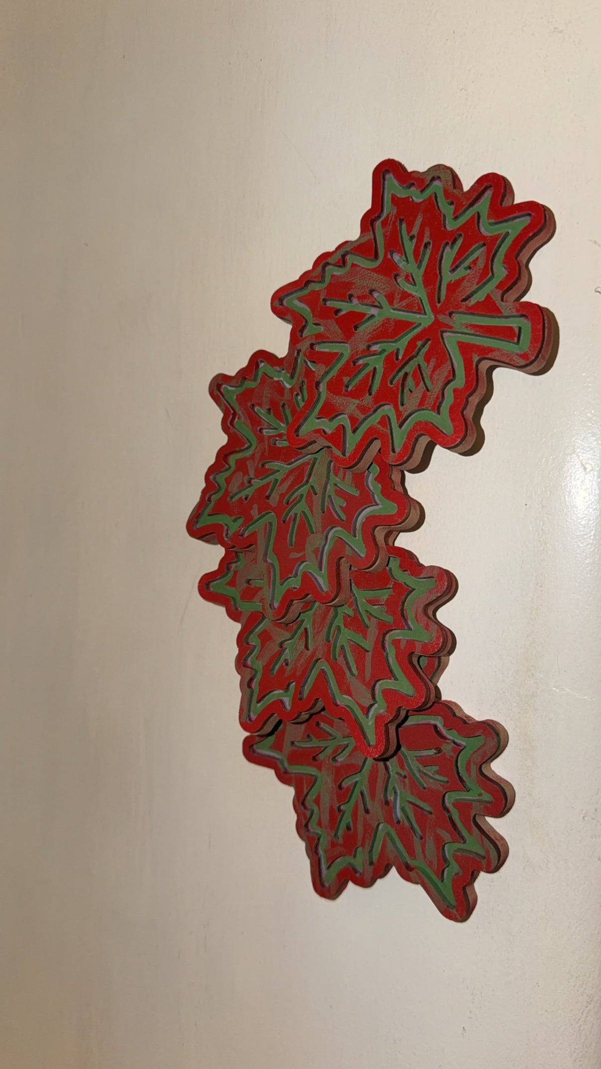 Custom Made Red Leaf Coaster Set (4)