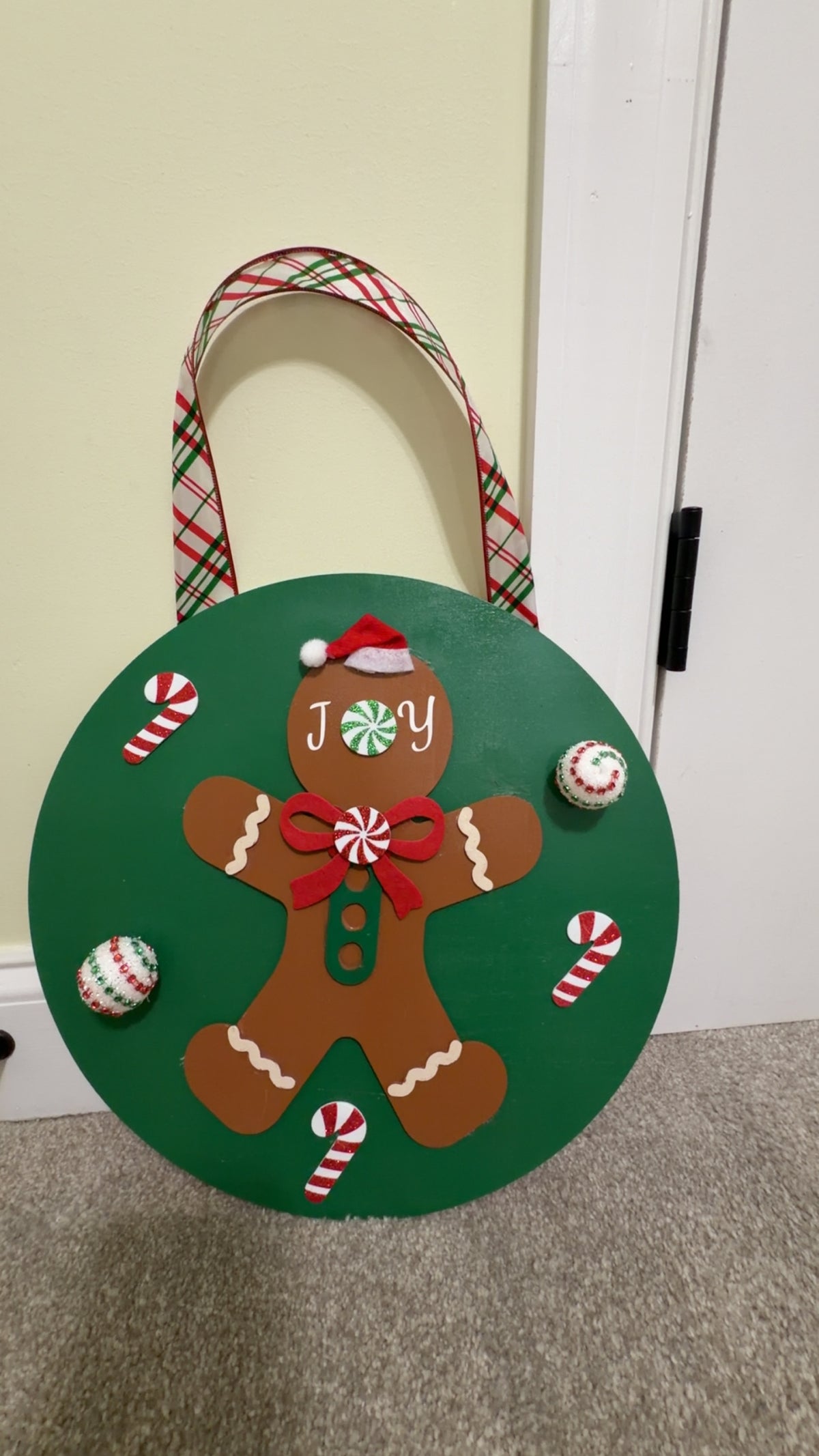 🍪🎄 Custom Gingerbread Joy Door Hanger 🎄🍪