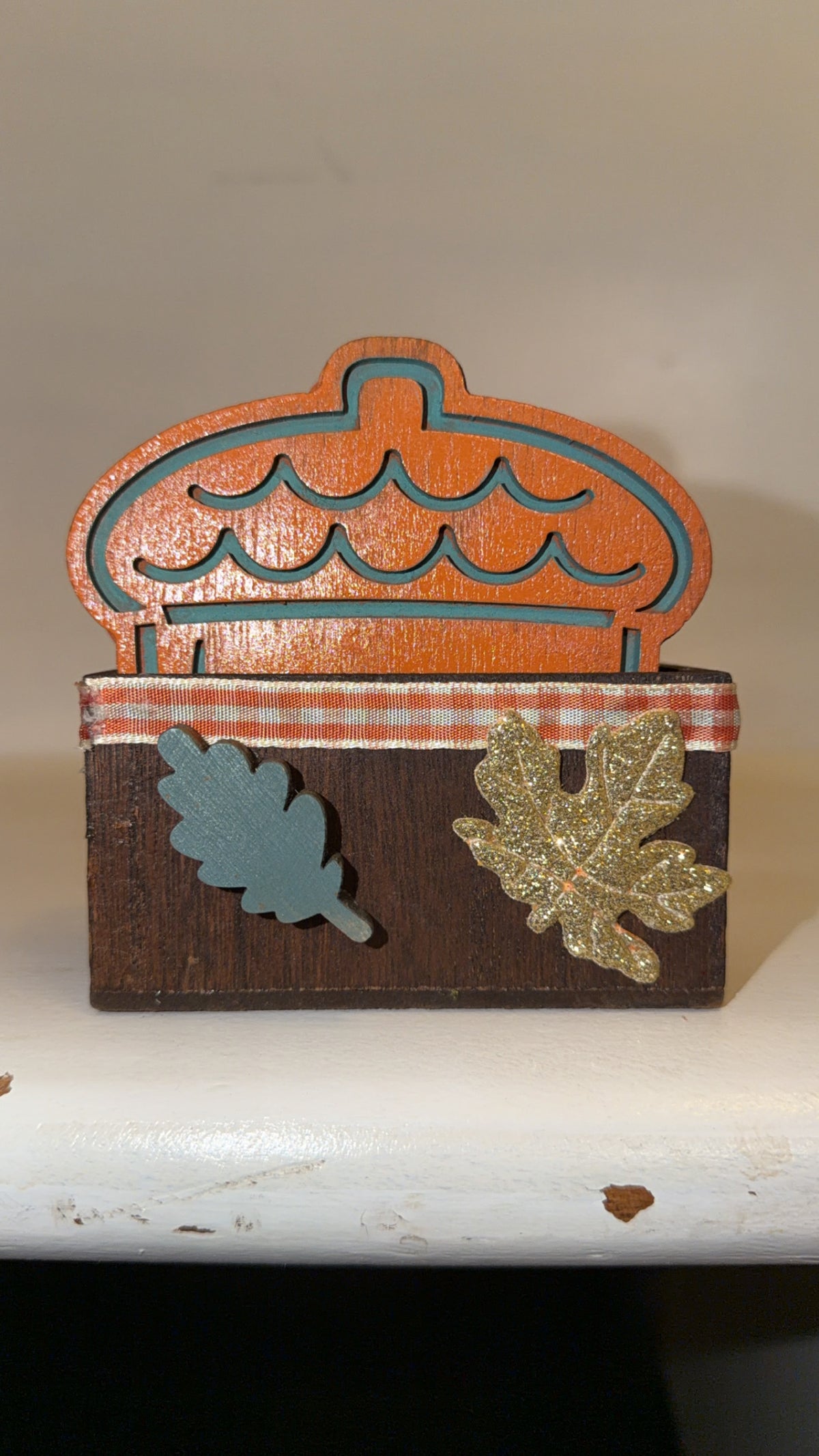 Custom Made Fall Acorn Orange Coaster Set (4)