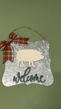 Galvanized Metal Farmhouse Pig Sign