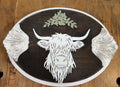Rustic Highland Cow Plaque
