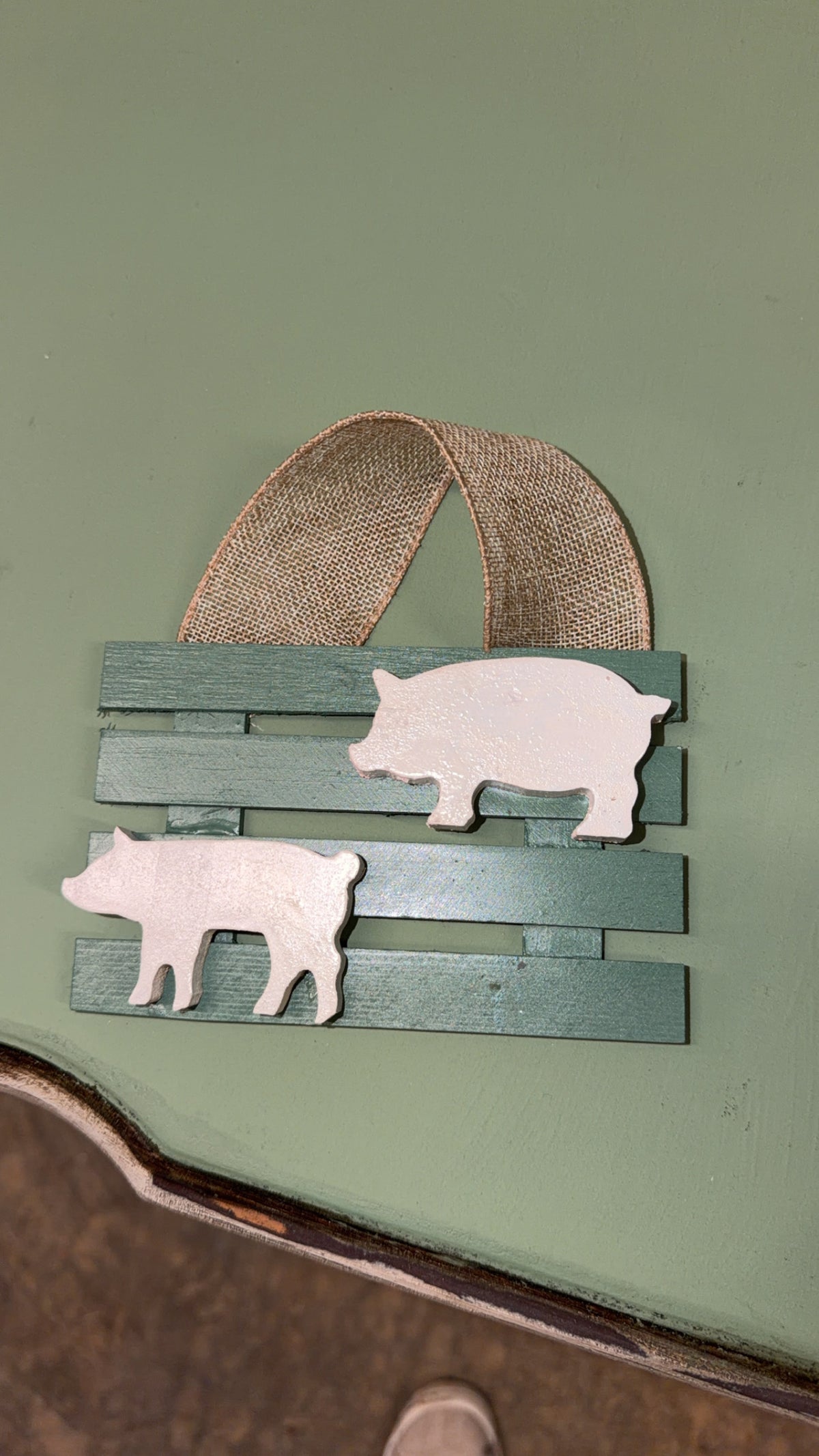 Pig on a Fence Decor