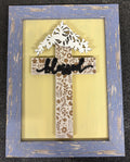 Rustic Blessed Cross Picture Frame