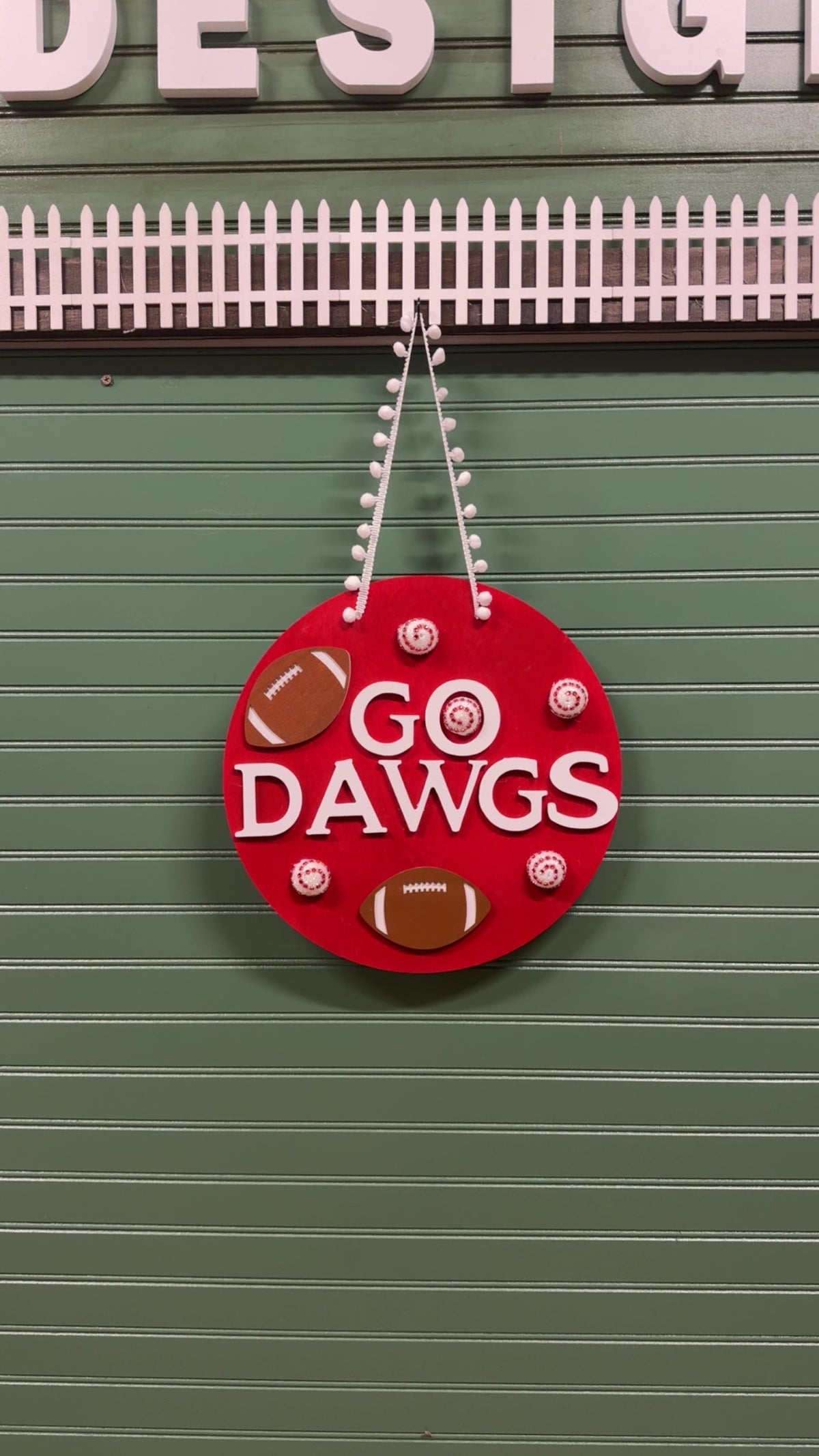 Custom Made Round Georgia Door Sign