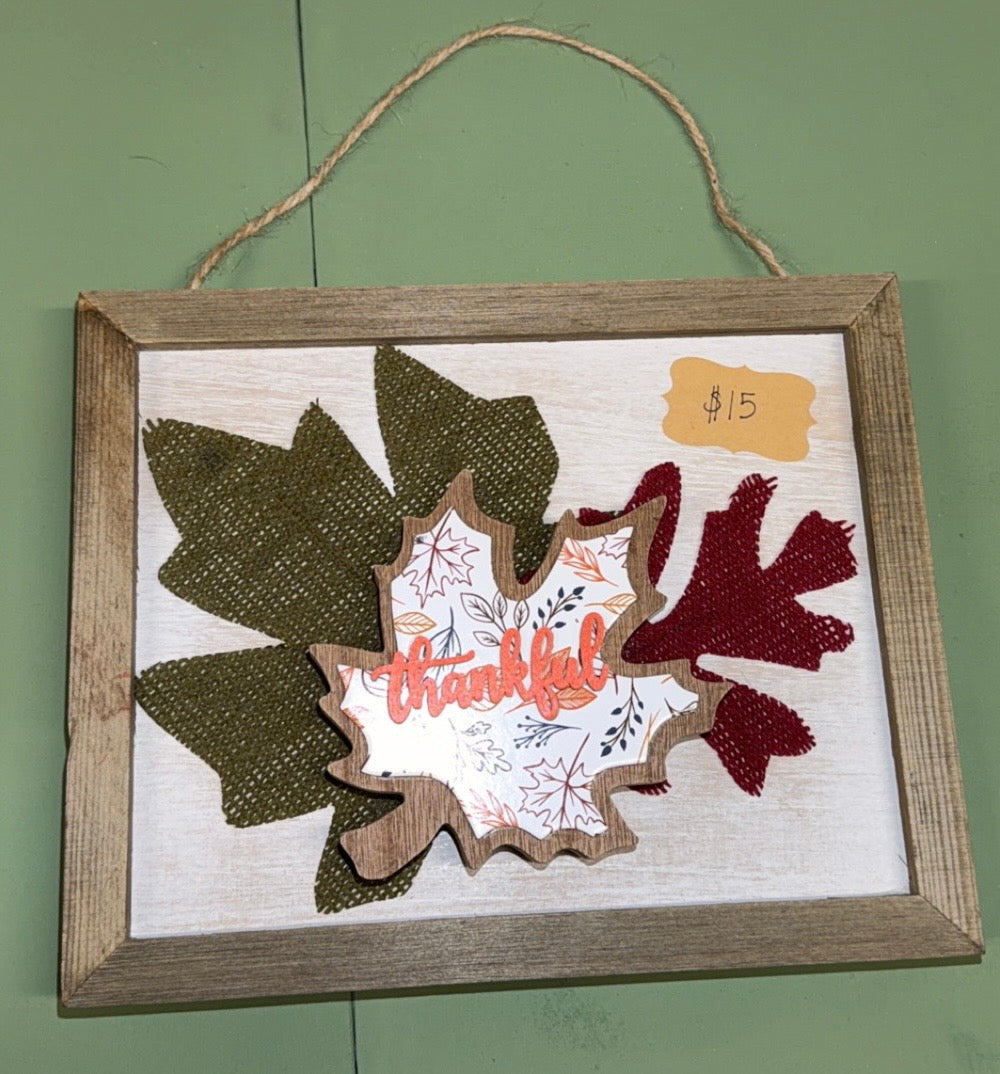 Fall Leaves Hanging Sign