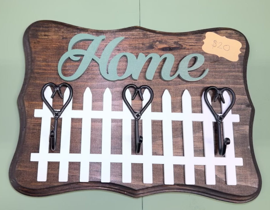 Home Wooden Key Holder Plaque