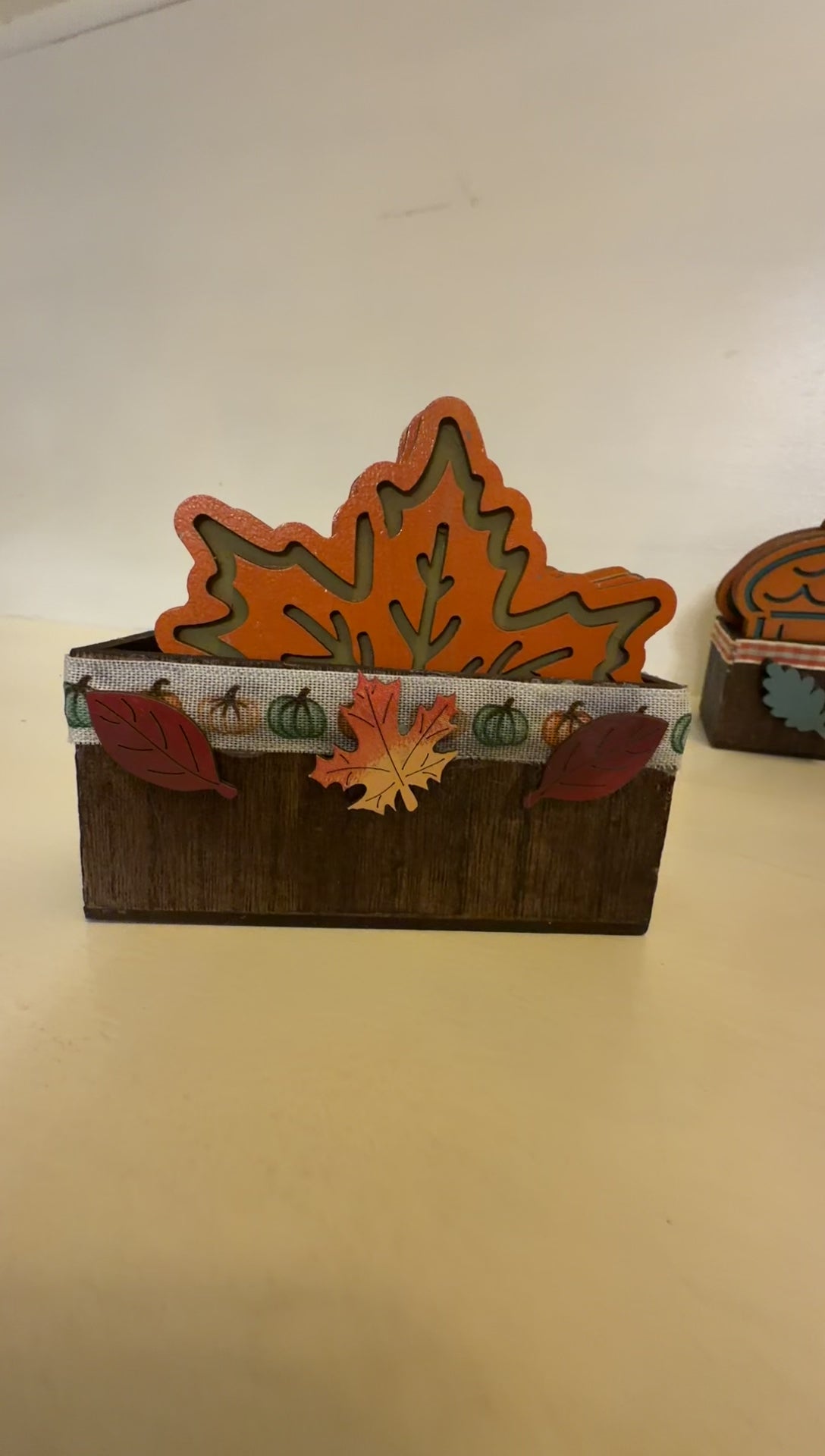 Custom Made Fall Acorn Orange Coaster Set (4)