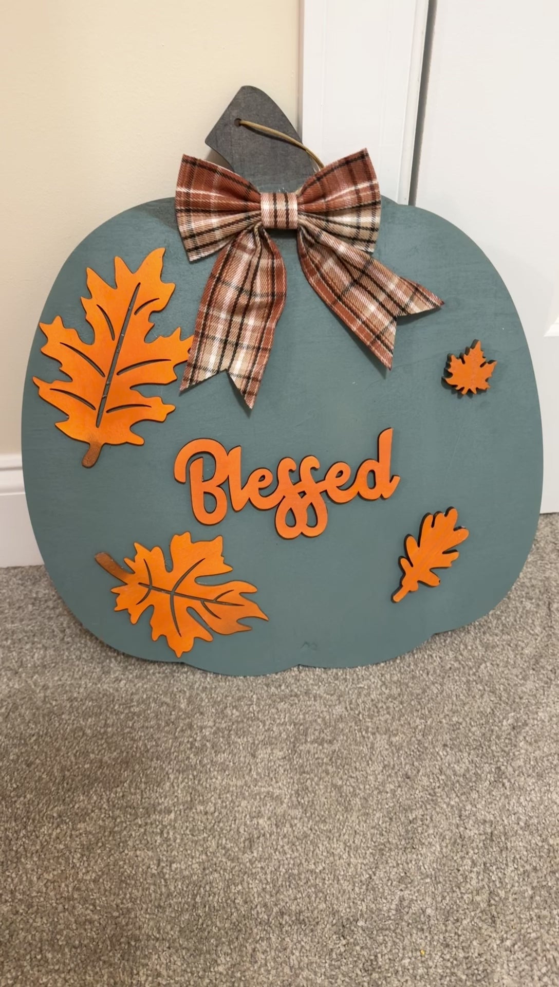 Custom Made Pumpkin Door Sign