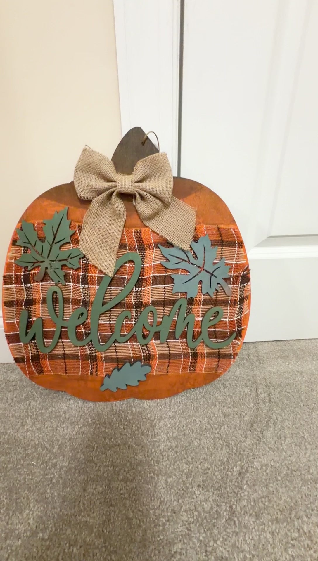Custom Made Pumpkin Door Sign