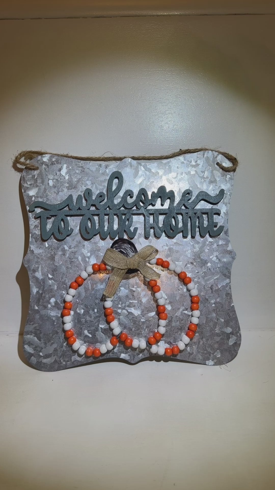 Galvanized Metal Fall Pumpkin Handmade Sign